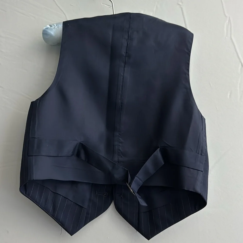Janie and Jack Special Occasions suit, navy pinstripe, size 3